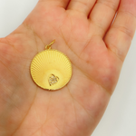 Load image into Gallery viewer, 14K Solid Gold Charm. Circle Pendant with Diamonds. GDP233