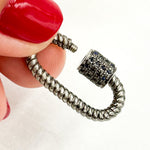 Load image into Gallery viewer, Sterling Silver Oval Twisted Wire Carabiner Clasp with Gemstone