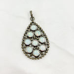 Load image into Gallery viewer, DSP03. Diamond Sterling Silver Tear Drop Shape Pendant with Gemstone