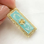 Load image into Gallery viewer, Silver Rectangle Enamel Pendant