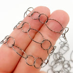 Load image into Gallery viewer, Silver Diamond Cut Long and Short Oval Link Chain