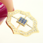 Load image into Gallery viewer, 14K Solid Gold Diamond Charm. Available in (Ruby & Blue Sapphire). GDP273
