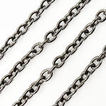 Load image into Gallery viewer, V258BR. Black Rhodium Sterling Silver Cable Chain