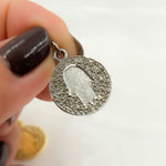 Load image into Gallery viewer, DC426. Diamond Sterling Silver Round Hamsa Charm