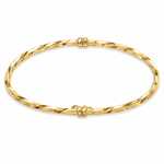 Load image into Gallery viewer, Bangle6. 14K Gold Twisted Hollow Bangle Bracelet
