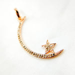Load image into Gallery viewer, DP491. Diamond Sterling Silver Moon and Star Pendant