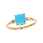 Load image into Gallery viewer, CR96846TQ7. 14k Solid Gold Turquoise and Diamond Fancy Ring