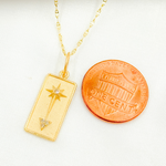 Load image into Gallery viewer, GDP623. 14K Solid Gold Diamond Rectangle Shape Charm with Star and Triangle in the Center