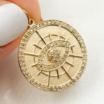 Load image into Gallery viewer, Buy Now 14K Solid Gold Diamond Round Eye Charm