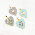 Load image into Gallery viewer, Diamond Sterling Silver Heart Enamel Pendant