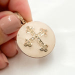 Load image into Gallery viewer, Sterling Silver Round Cross Enamel Pendant