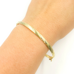 Load image into Gallery viewer, Bangle18. 14K Solid Gold Matte Textured Bangle