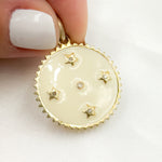 Load image into Gallery viewer, Shop Now Sterling Silver Round Star Enamel Pendant