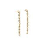 Load image into Gallery viewer, EFG52100. 14k Solid Gold Diamond Baguette Dangle Earrings