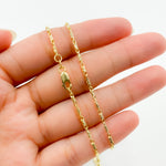 Load image into Gallery viewer, 050LURCNDTL721. 14k Solid Gold Twisted Bar Link Chain