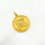 Load image into Gallery viewer, 14K Solid Gold Diamonds Circle Flower Charm. GDP97
