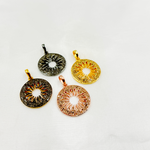 Load image into Gallery viewer, DP275. Diamond Sterling Silver Round Sun Pendant