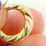 Load image into Gallery viewer, GER134. 14K Gold Twisted Hollow Hoop Earrings