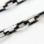 Load image into Gallery viewer, Z119SBDC. Black Rhodium and White Sterling Silver Paperclip Diamond Cut Cable Chain