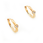 Load image into Gallery viewer, 14K Solid Gold Diamond Huggies Earrings