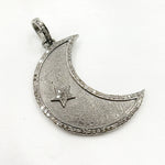 Load image into Gallery viewer, Diamond Sterling Silver Moon and Star Pendant