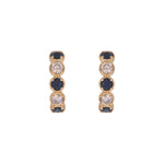 Load image into Gallery viewer, EHE57633. 14k Solid Gold Diamond and Gemstones Hoop Earrings