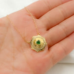 Load image into Gallery viewer, CN96235EM4. 14k Solid Gold Emerald Heart and Diamond Necklace