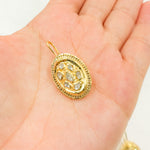 Load image into Gallery viewer, DE059. Diamond Sterling Silver Oval Dangle Earrings