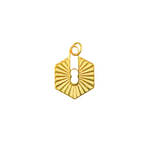 Load image into Gallery viewer, 14K Solid Gold Charm. Hexagonal Pendant with Diamonds. GDP209