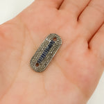 Load image into Gallery viewer, DC956. Diamond Sterling Silver Oval Connector with Gemstone