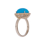 Load image into Gallery viewer, CR97301TQ13X9. 18K Sold Gold Diamond & Turquoise Ring