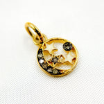 Load image into Gallery viewer, Diamond Sterling Silver Round Moon and Star Enamel Charm