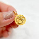 Load image into Gallery viewer, DC851. Diamond Sterling Silver OM Symbol Round Charm