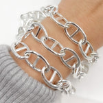 Load image into Gallery viewer, Silver Hollow Smooth Marina Link Chain