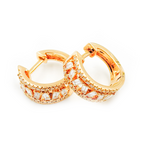 Load image into Gallery viewer, 14K Solid Yellow Gold Diamond Baguette Huggie Hoop Earrings Shop Now
