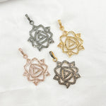 Load image into Gallery viewer, DP277. Diamond Sterling Silver Abstract Flower Pendant
