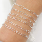 Load image into Gallery viewer, Sterling Silver Smooth Paperclip Chain