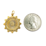 Load image into Gallery viewer, 14K Solid Gold with Diamonds Circle Shape Charm. GDP85