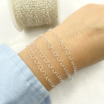 Load image into Gallery viewer, Sterling Silver Twisted Round Link Chain