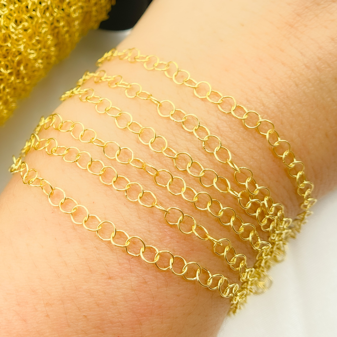 Gold Smooth Round Link Chain