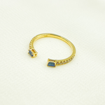 Load image into Gallery viewer, 14K Solid Gold Diamond & Blue Sapphire Ring.