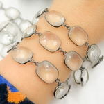 Load image into Gallery viewer, Crystal Rectangle Shape Bezel Oxidized Chains