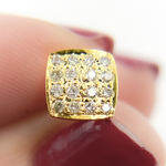 Load image into Gallery viewer, GDT13. 14K Solid Gold and Diamonds Square Earrings