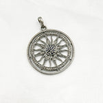 Load image into Gallery viewer, Silver Round Sun Pendant with Gemstone