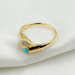 Load image into Gallery viewer, 14k Solid Gold Turquoise and Diamond Drops Ring