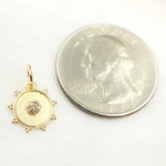 Load image into Gallery viewer, GDP424. 14K Solid Gold Diamond Circle Charm