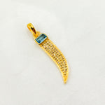 Load image into Gallery viewer, DP249. Diamond Silver Horn Pendant with Gemstone