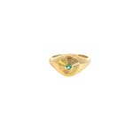 Load image into Gallery viewer, 14K Solid Gold Emerald Circle Ring