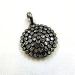 Load image into Gallery viewer, DP234. Diamond Sterling Silver Round Pendant