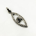 Load image into Gallery viewer, DP354. Diamond Sterling Silver Eye Pendant with Gemstone